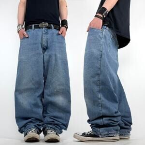 Vintage y2k grunge faded stonewash archive baggy wide leg skater jeans